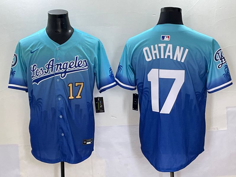 Men 2025 Los Angeles Dodgers 17 Ohtani Blue Nike MLB Jersey Daoqite style 3